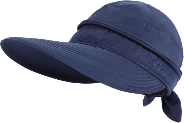 Hatte til kvinder UPF 50+ UV Solbeskyttelse Konvertibel Strandvisirhat Dark Blue