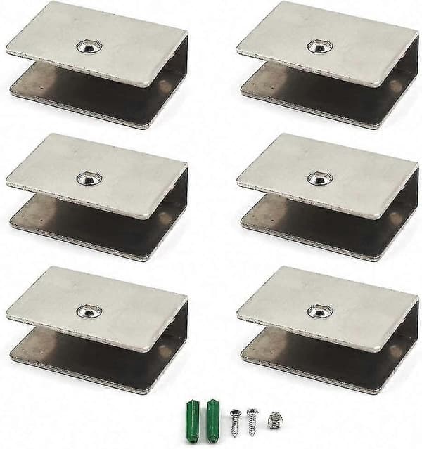 6-pack 6-10 mm hyllbärare i rostfritt stål för väggmontering