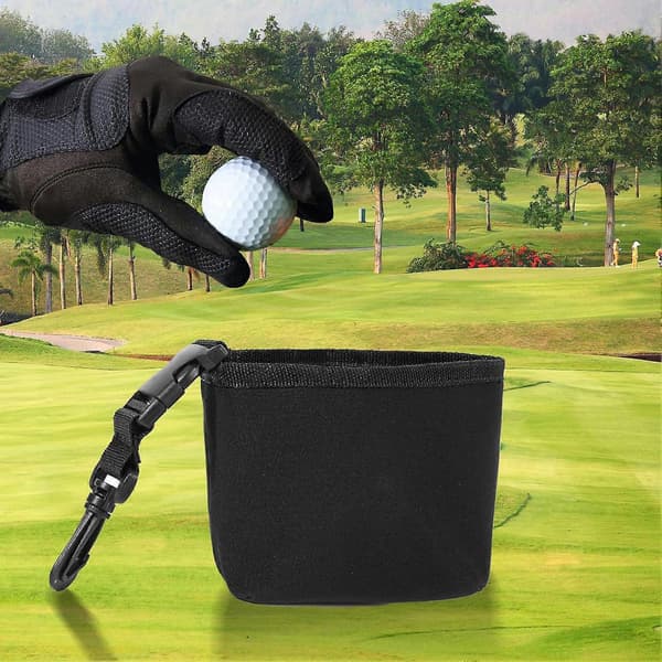 Universal Golfkølle Rengøringspose 360° Roterende Clip Golfboldvasker Black