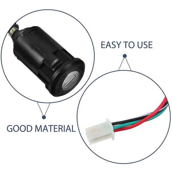Ignition Switch with Key Replacement 50-250cc ATV Scooter Ignition Lock Black Black 24X3.3X3CM