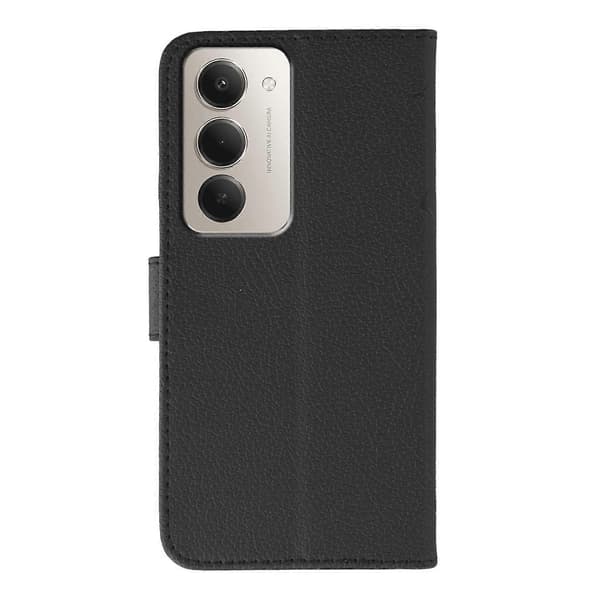 TKdaddy Etui til Xiaomi Redmi 15 5G Fjerprint PU Læder Pung Etui Sort