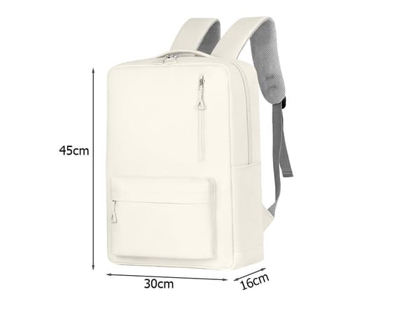 Backpack with laptop compartment and USB port 18–20 L white 45x30x16 cm Vit white