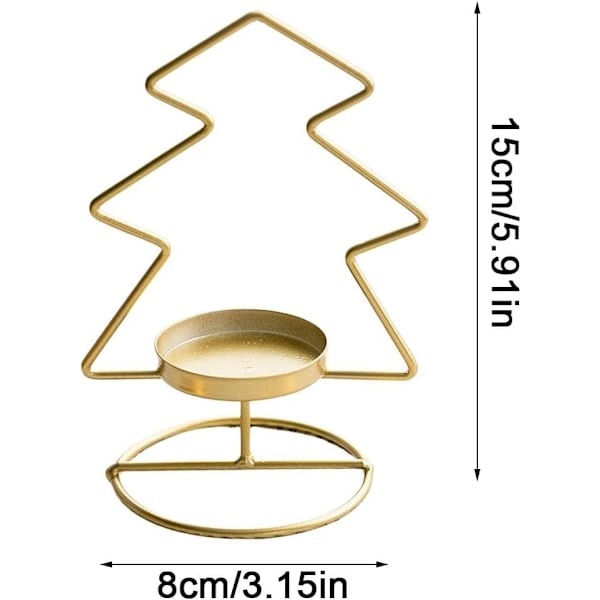 Jul Metall Ljusstake, Smidesjärn Ljusstake Geometrisk Elegant Tealight Hållare, Jul