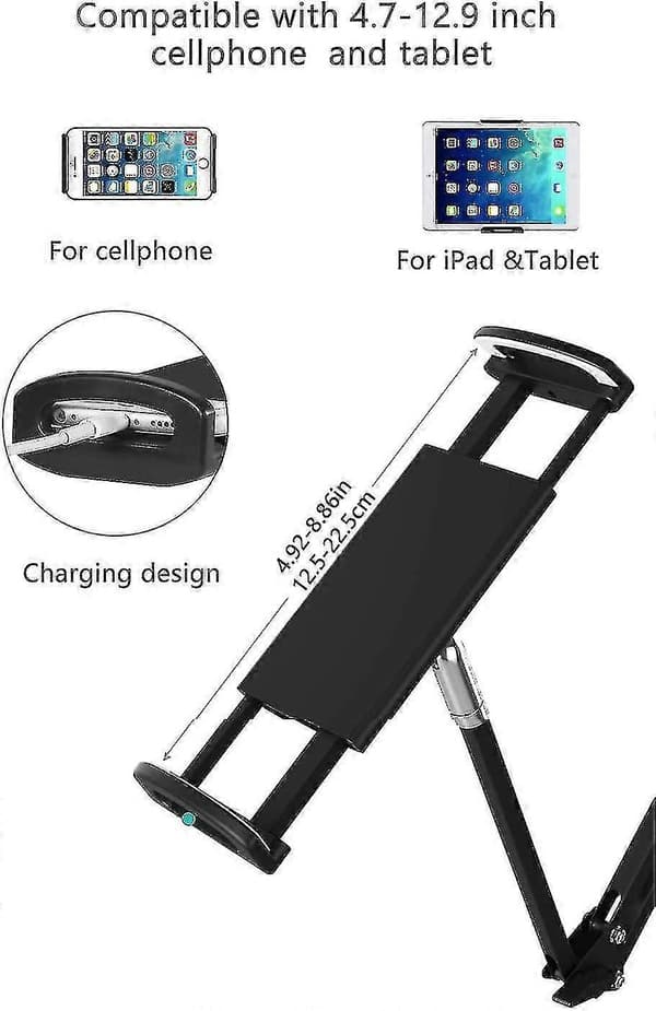 Tablet Holder for Bed, Adjustable and Foldable with 360 Degree Rotation for iPhone, iPad, Mobile Phone, Tablet, Kindle Fire or Other Devices