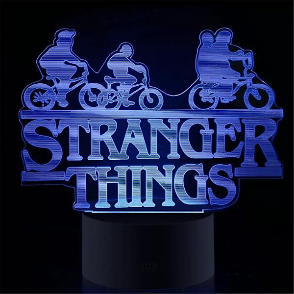 Stranger Things 3d LED-lampa 7 färger skiftande nattljus dekor present