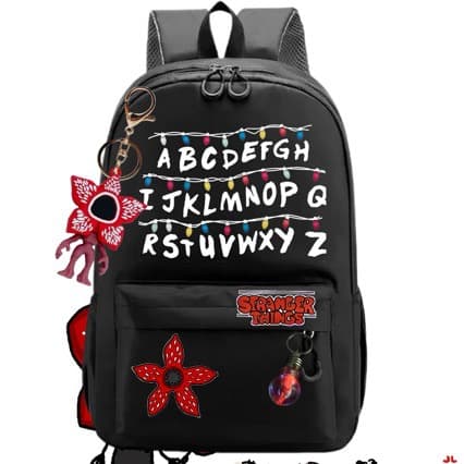 Stranger Things Backpack with 2 Charms, Unisex School Bag (44x29x12cm)