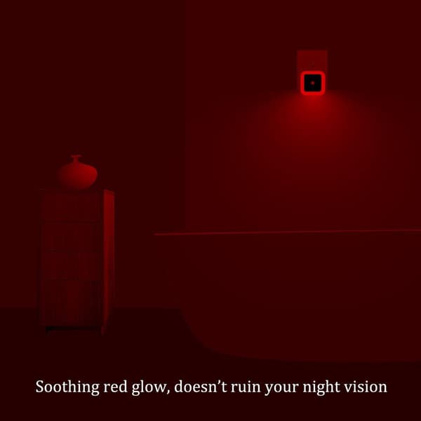 [4-pack] Red Night Light, LED Wall Light with Dusk Sensor, Automatic On/Off - Perfect for Bedroom, Kids and Nursery