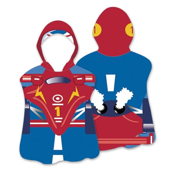 Hætte Kappe Badehåndklæde Badekåbe Poncho, 60x60cm - Racing Boy Röd red