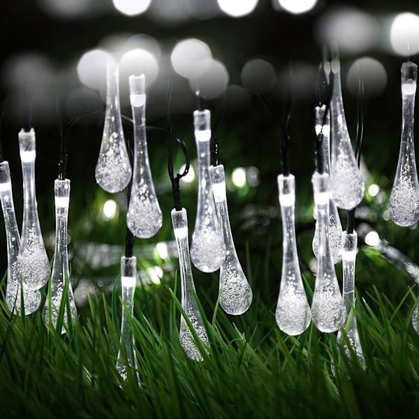 Solcells Vattendrop String Lights 30LED 8 Lägen Solcells Dripp Ljus