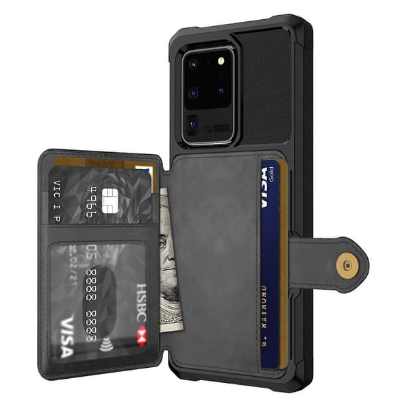 För Samsung Galaxy S20 Ultra Magnetisk Plånbok Kortväska Läder Telefonfodral