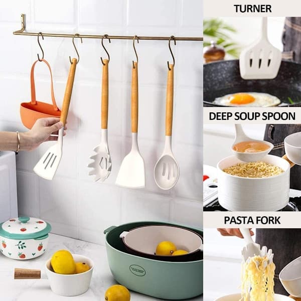 Köksredskapsset, 24 delar, non-stick silikonmaterial