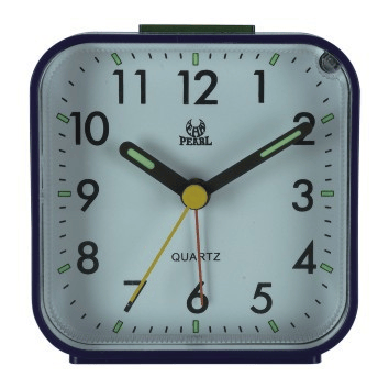 Silent Analog Alarm Clock Bedside Clock Square Table Clock Quartz Clock Alarm Clock with Snooze and Luminous