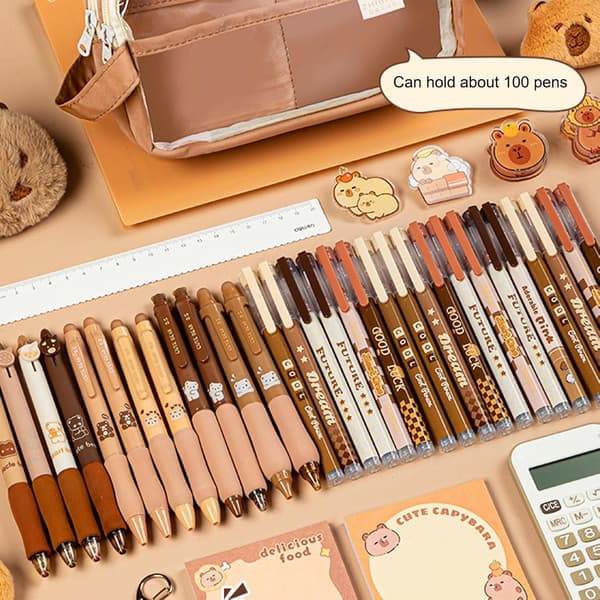 Aesthetic Clear Pencil Case Capybara Large Capacity Cute Transparent Pencil Case Capybara Transparent Pencil Case