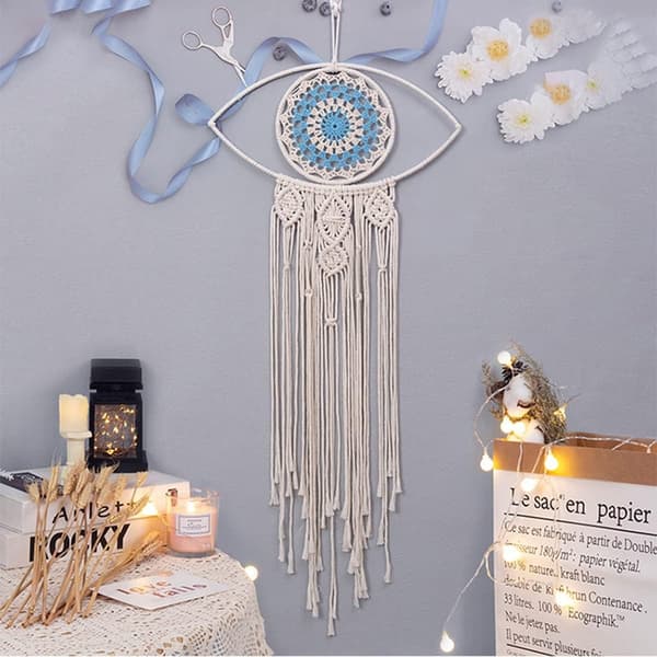 Stora Boho Drömfångare, Evil Eye Dream Catcher Hem, Sovrum Och Vägg, Handgjord Ögonväggdekor
