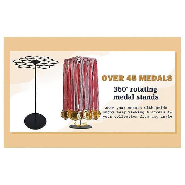 Roterbar Medaljhängare Display, Bordsställ för Medaljer