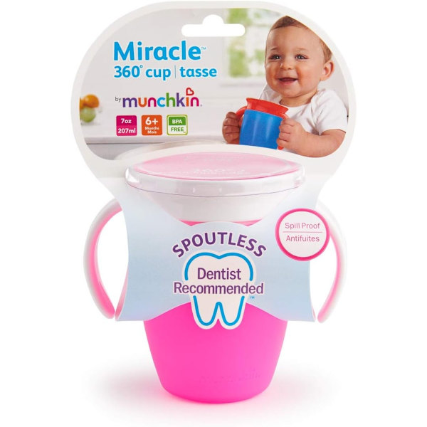2025 Ny Miracle 360 ​​° Lär-Mugg - Rosa - 207 ml