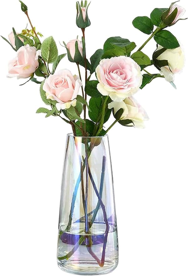 Ins modern glasvas Iris transparent glasvas för hemmakontorsdekoration