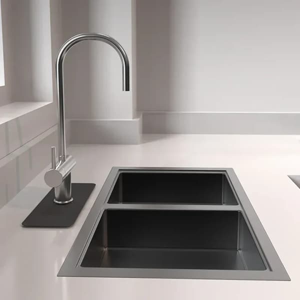 Kitchen Faucet Absorbent Mat Silicone Sink Splash Guard Grey gray 13.8*38cm