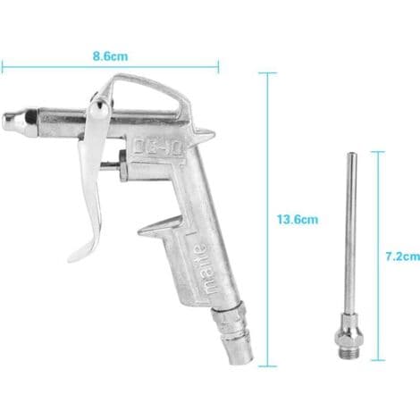 Blåsepistol med lang dyse i legering for kompressor DG-10