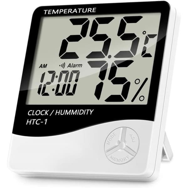 Indoor Thermometer and Hygrometer - 1 LCD Screen Simple Wall Mounted Digital Thermometer with Large Screen