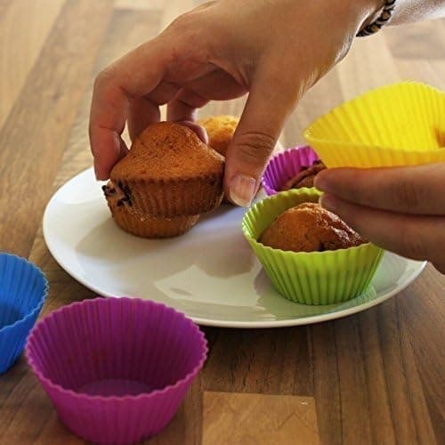 Premium Grade Silikonbakformar, [24-pack] Återanvändbara Silikonbakformar Bakformar Muffinsformar för Cupc