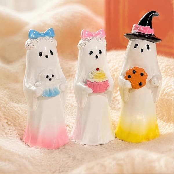 Halloween Spøkelsesfigur, Søt Pynt til Skrivebord Peis Hjemmefestdekorasjon
