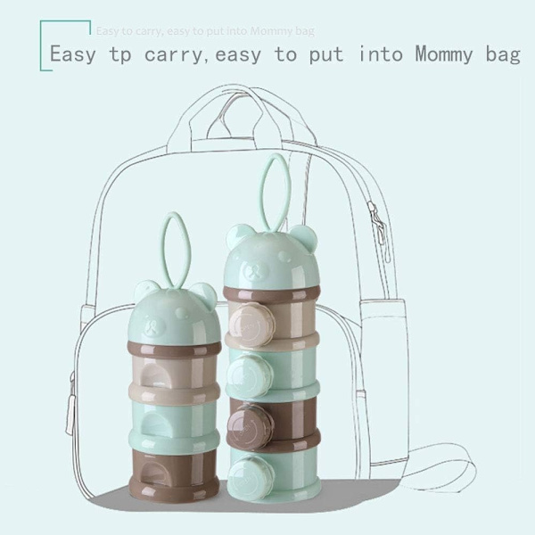 Babymatare mjölkpulverbehållare 4 fack dispenser formel