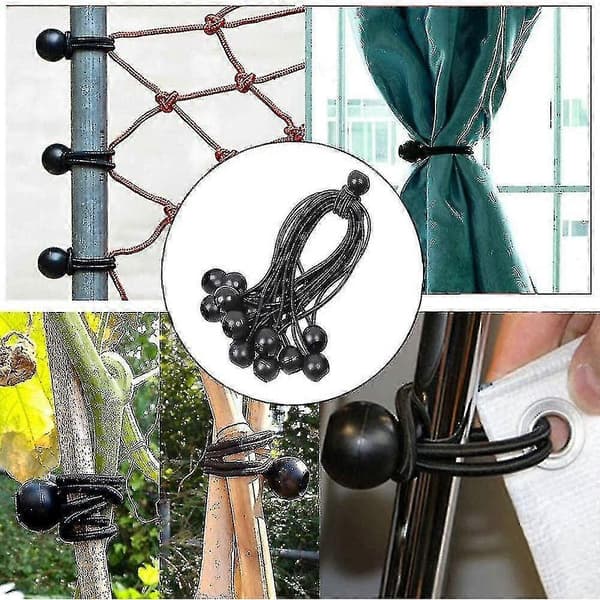 30 stycken elastiskt gummi med svart boll, expanderslinga | Tarpau...