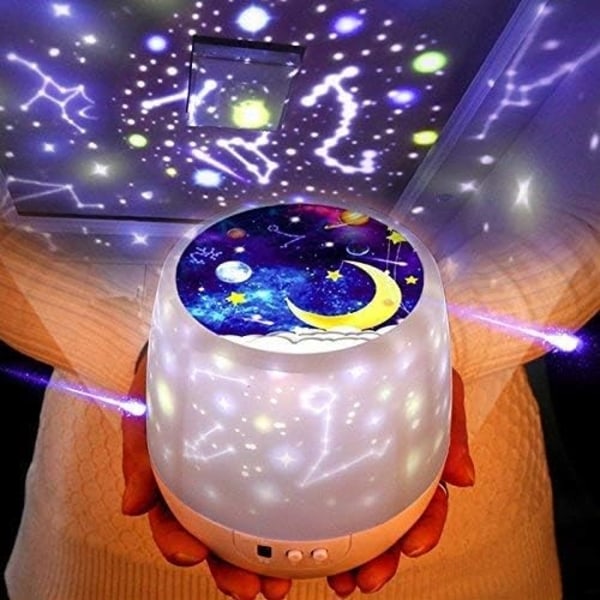 Barns nattlampa Multifunktionell nattlampa stjärnprojektionslampa används för att dekorera födelsedagar
