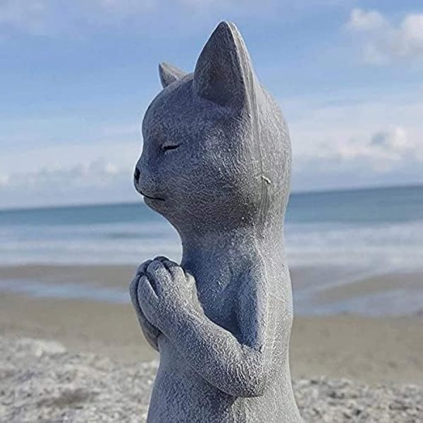 8Cmx5.5Cmx11.3Cm Djurskulptur I Meditation - Hund / Groda / Katt - Dekoration För Fe Trädgård, Hus