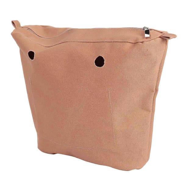 Vattentätt Solid Canvas Insats Innerfoder Insats Dragkedja Ficka för Obag O Bag Handväska Väska Djup Kh