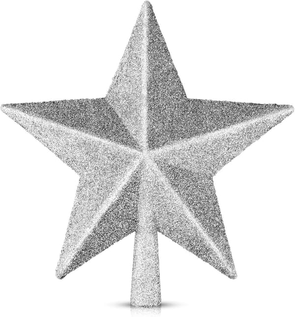 1 stk 6\" juletretopp, gullglitter juletrepynt