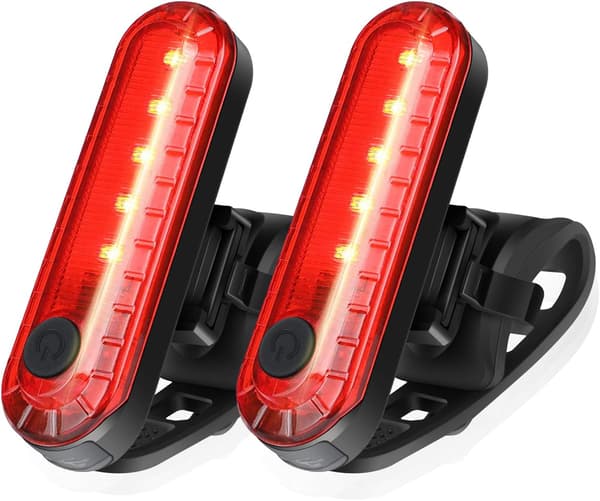 USB Rechargeable LED Bike Tail Light 2-Pack, Bright Bicycle Rear Light for Cycling Safety