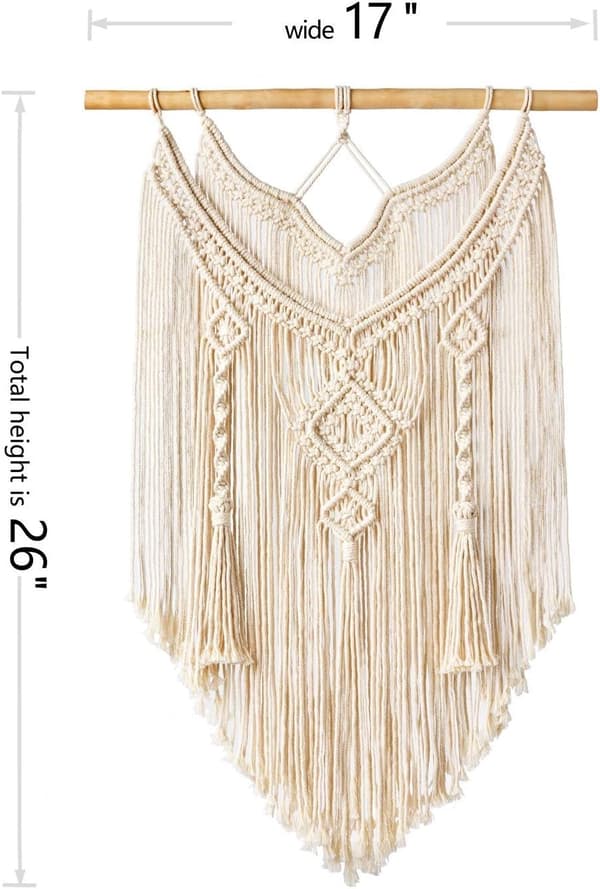 Macrame väggbonad väggdekor vävd boho chic bohemisk modern geometrisk heminredning