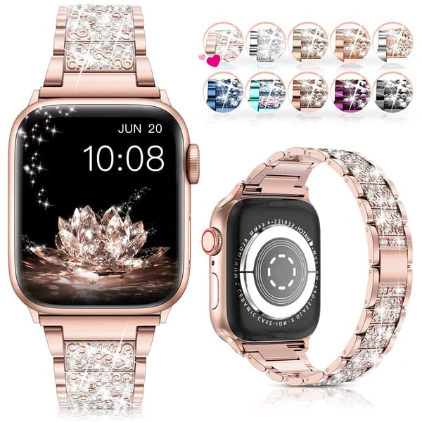 Starlight Apple armbånd 38mm 40mm 41mm til Apple Watch serie 1-11 Kvinder