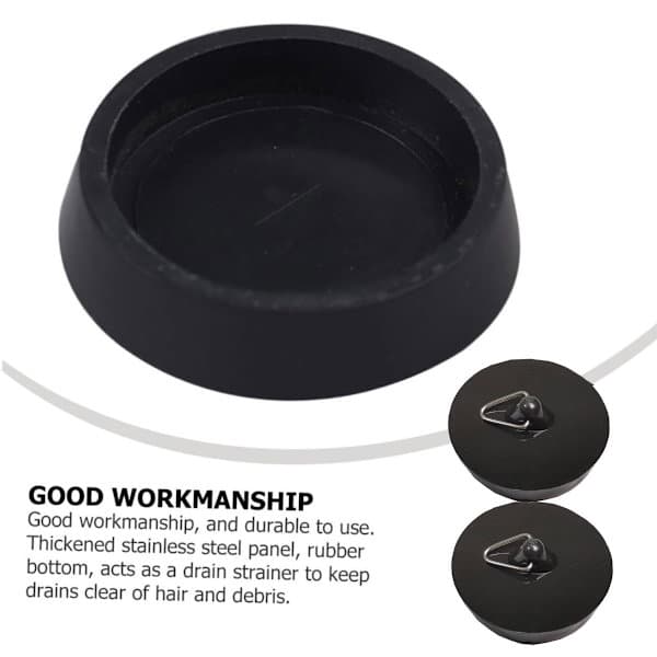 Diskho Proppar, Diskho Proppar för Kök, Universella Badrums Proppar, Multifunktionella Avlopps Proppar - 4-Pack, Svart, Diameter 42 till 45.6 mm