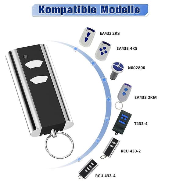 Garage Remote Control for Entrematic RCU433 2-Button, 433.92Mhz Garage Door Key Black