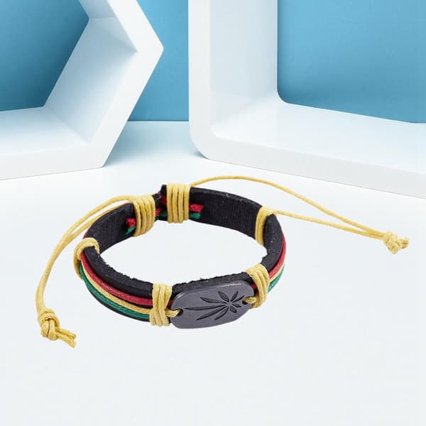Justerbart armband i PU-läder, gul, 2-pack