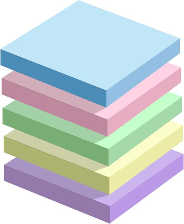 Post-it-lapper til studier - 76mm x 76mm, blødt omslag, pastelfarver