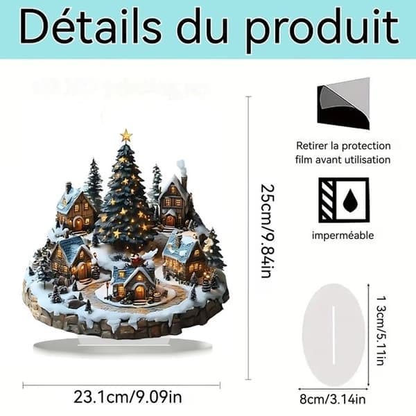 Julstuga 23,1 x 25 cm Akrylpynt Hytte Boligindretning