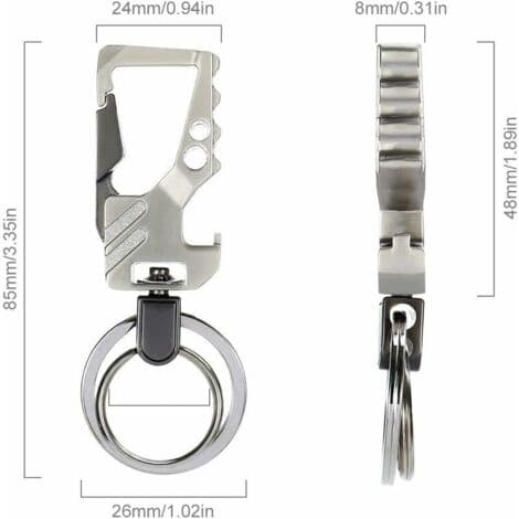 2-pack karbinhake nyckelring i metall mini karbinhake nyckelring för nycklar camping resor, Solig