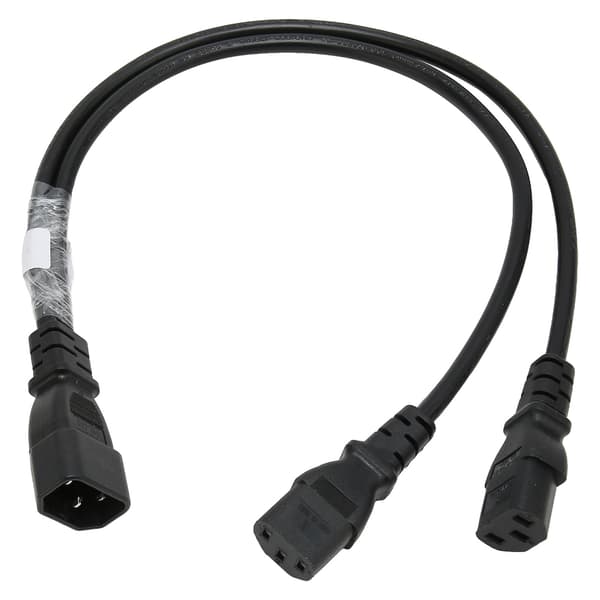 Enkelt C14 til Dobbelt 5-15R C13 Kort Strøm UPS Server Y Splitter Adapterkabel til PC Skærm Printer