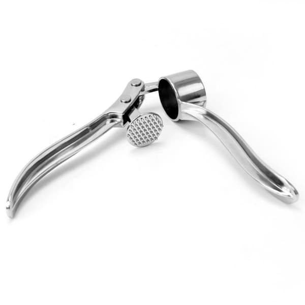 Professional Garlic Press, Robust Alloy, Silver Color, Easy to Clean, Kitchen