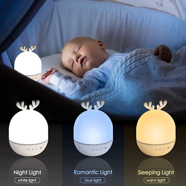 Babyprojektor Nattlampa, Led Barn Nattlampa Musikalisk Ljuslampa 360 ° Rotation