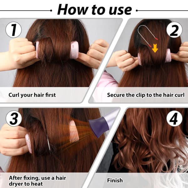 24 Pcs Hot Curler Clips Replacement Hot Roller Clips Rollers Fastening Pins Compatible with Home Salon Random Color