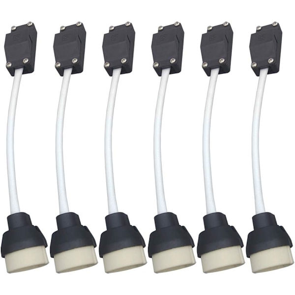 2025 Lämplig (6-pack) GU10 Lamphållare Keramisk Bas och Kopplingsplint/Brygga med Kabel och Isolationshylsa -