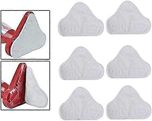 6-pak dampmoppe-erstatningspuder til H2O X5, vaskbar mikrofiber, sikker velcro, sikker til flere gulve