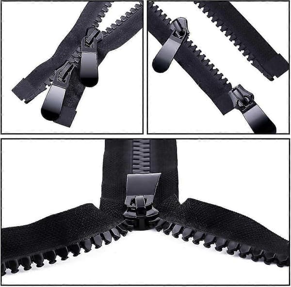 Separable Zipper, 1 pc 150 cm Double Open Super Large Plastic Zipper Black Teeth Heavy Duty Zippers For DIY Sewing Tailoring Crafts...