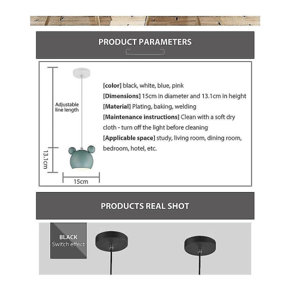 2025 Lämplig Sofirn Nordisk Pendellampa Mus Hängande Lampa Matbord Barnrum Taklampa - vit