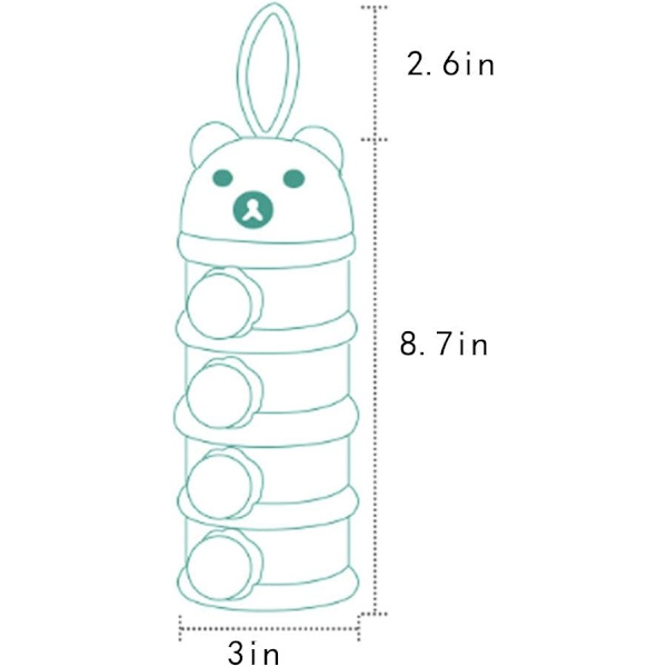 Babymatare mjölkpulverbehållare 4 fack dispenser formel